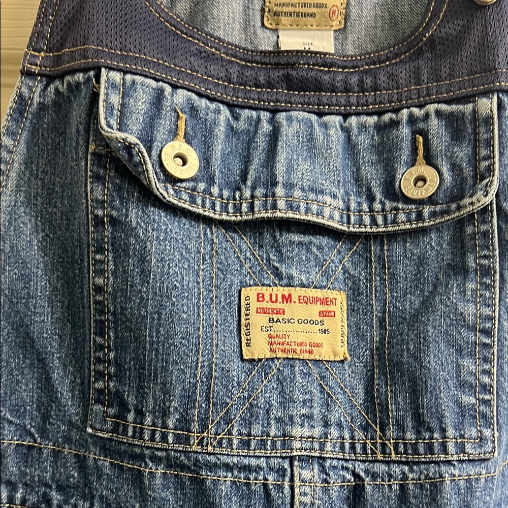 B.U.M Equipment Short overalls Women size Medium Vintage - Picture 4 of 6